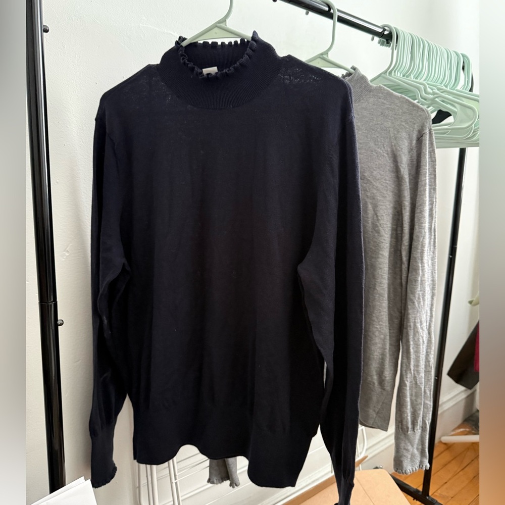 Set of 2 H&M turtleneck sweaters | Navy & Gray | Size XL
